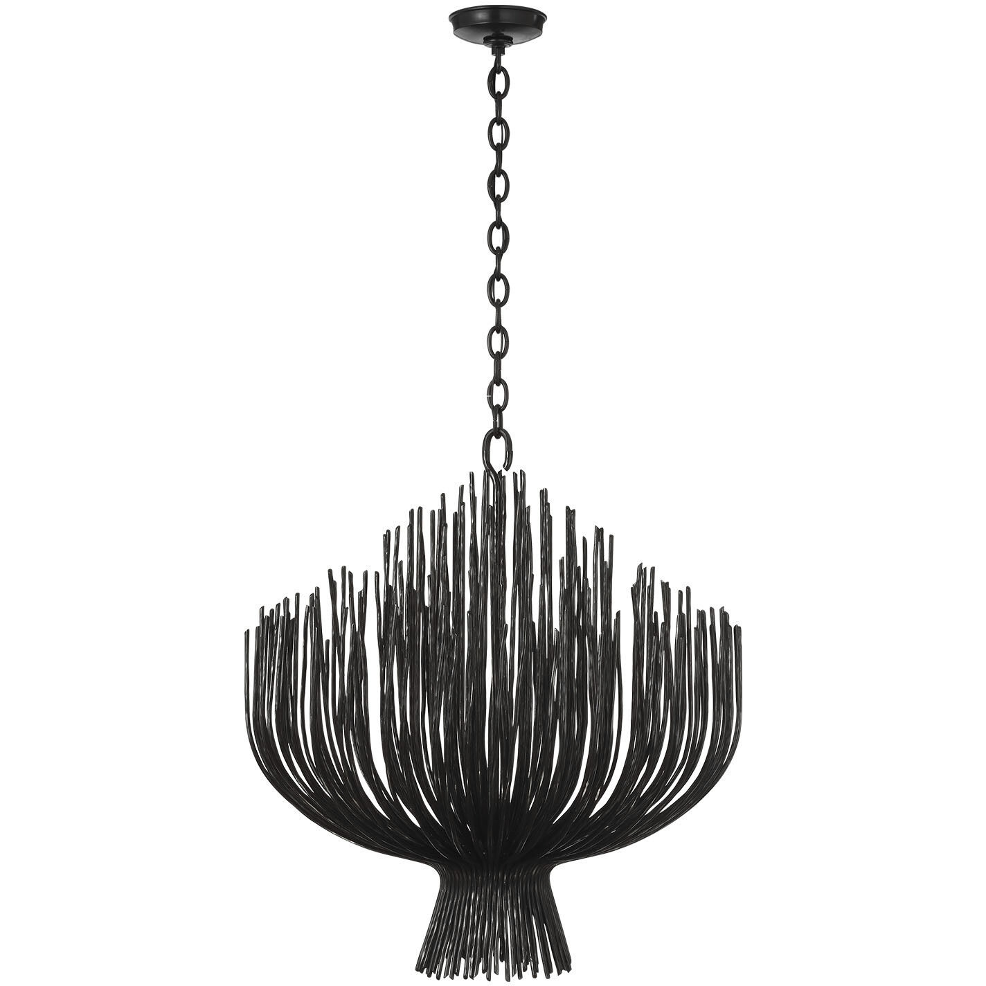 Chapman & Myers Astra LED 31.75 inch Aged Iron Sculpted Chandelier Ceiling Light