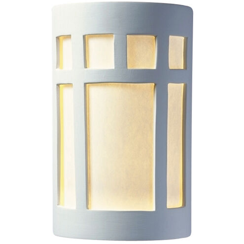 Ambiance Cylinder LED 7.75 inch White Crackle ADA Wall Sconce Wall Light, Large