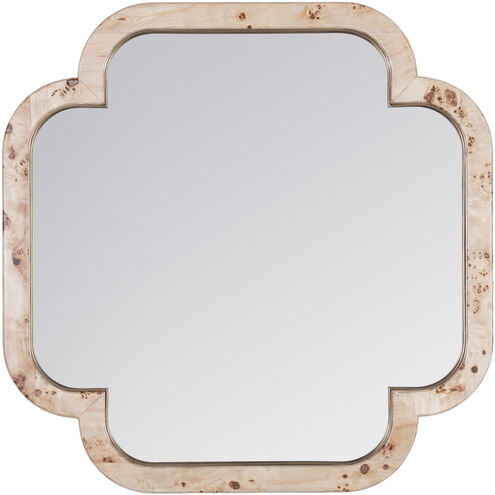 Swiss 36 X 36 inch Poplar Burl with Weathered Brass Wall Mirror