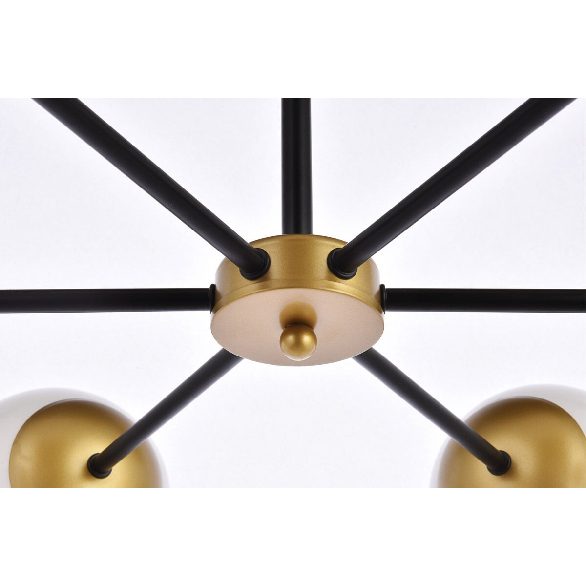 Briggs 6 Light 30 inch Black and Brass Pendant Ceiling Light