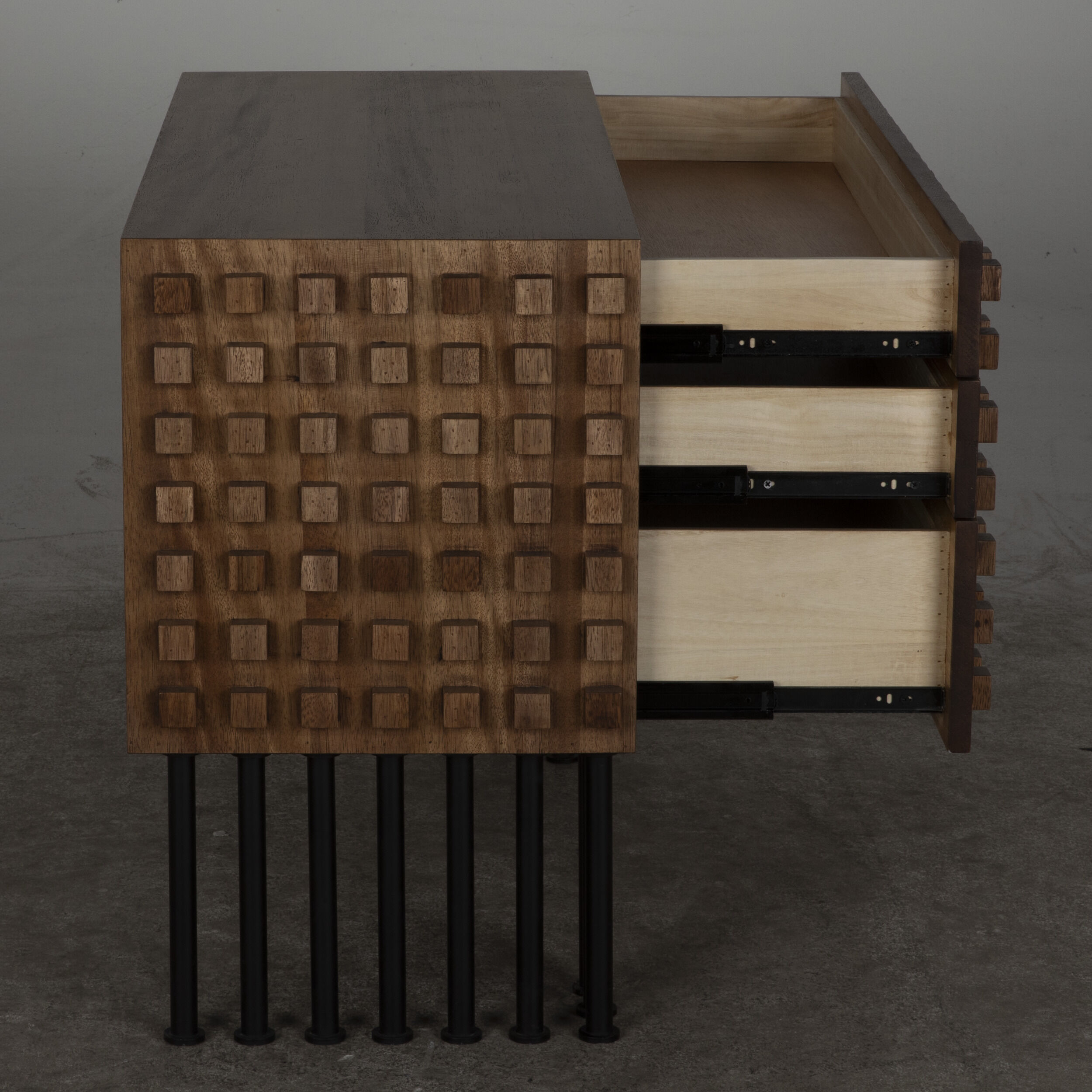 Wolfgang 45 X 20 inch Dark Walnut with Matte Black Sideboard