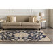 Caesar 96 X 96 inch Ink Blue/Ivory/Medium Gray/Sage/Tan/Denim Handmade Rug in 8 Ft Square, Square
