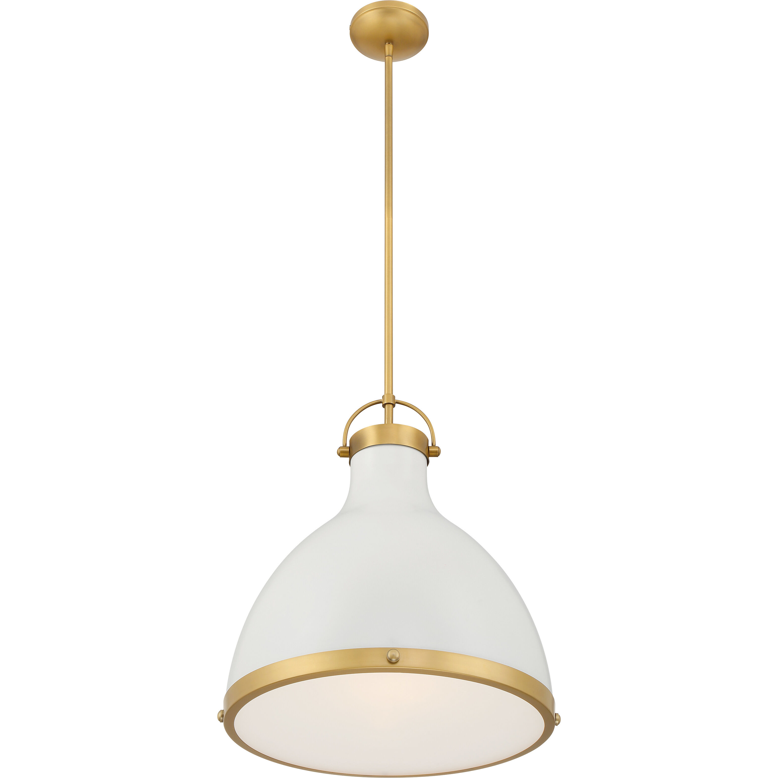 Lynk 1 Light 16.5 inch Legacy Brass and Off White Cream Pendant Ceiling Light