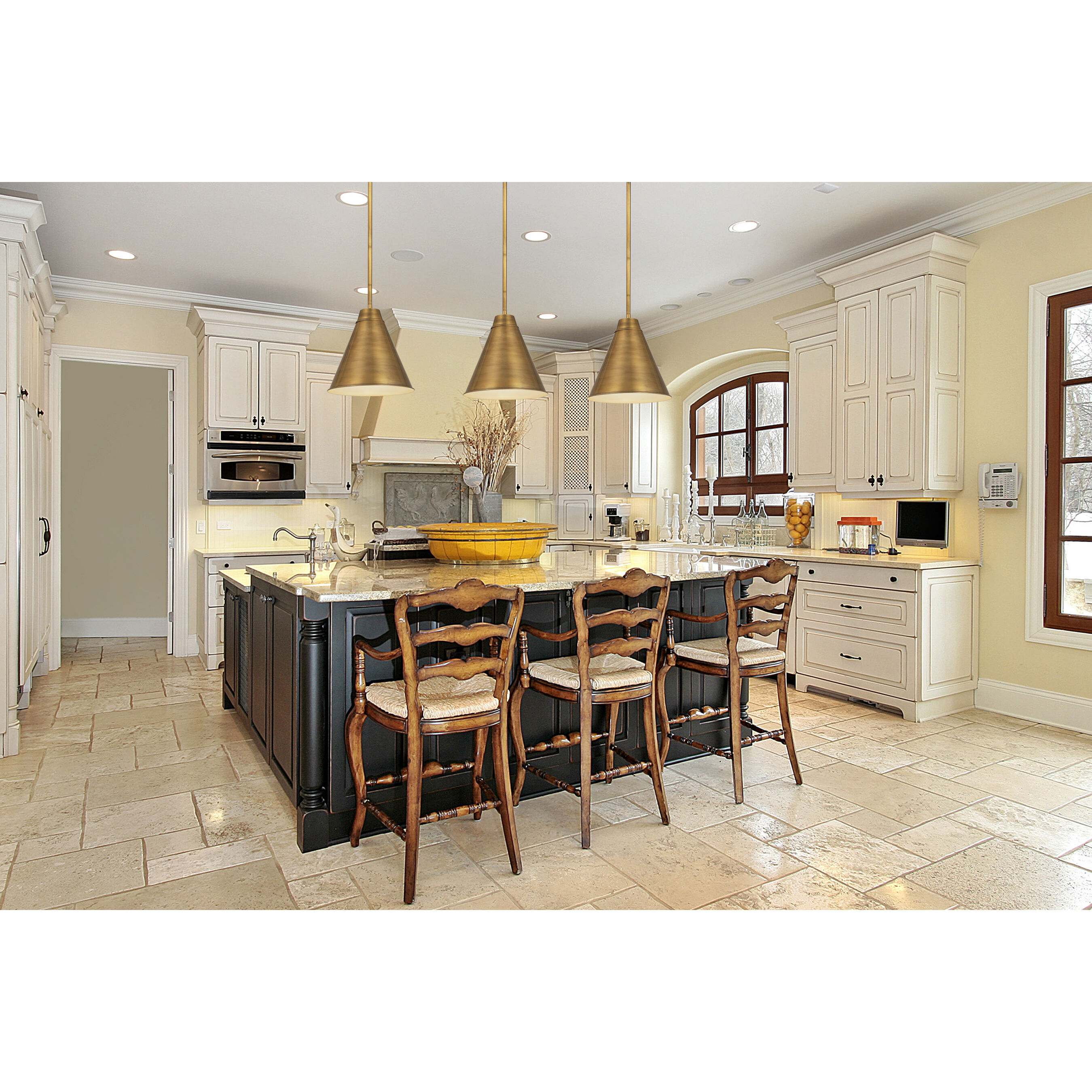 Eaton 1 Light 12 inch Rubbed Brass Pendant Ceiling Light