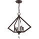 Diamond 4 Light 18 inch Bronze Chandelier Ceiling Light