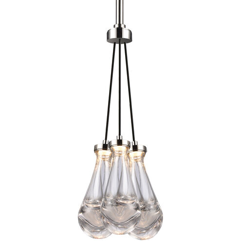 Vaso 3 Light 11 inch Polished Nickel Pendant Ceiling Light
