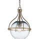 Foyle 1 Light 9.5 inch Antique Silver Leaf/Contemporary Gold Leaf Pendant Ceiling Light