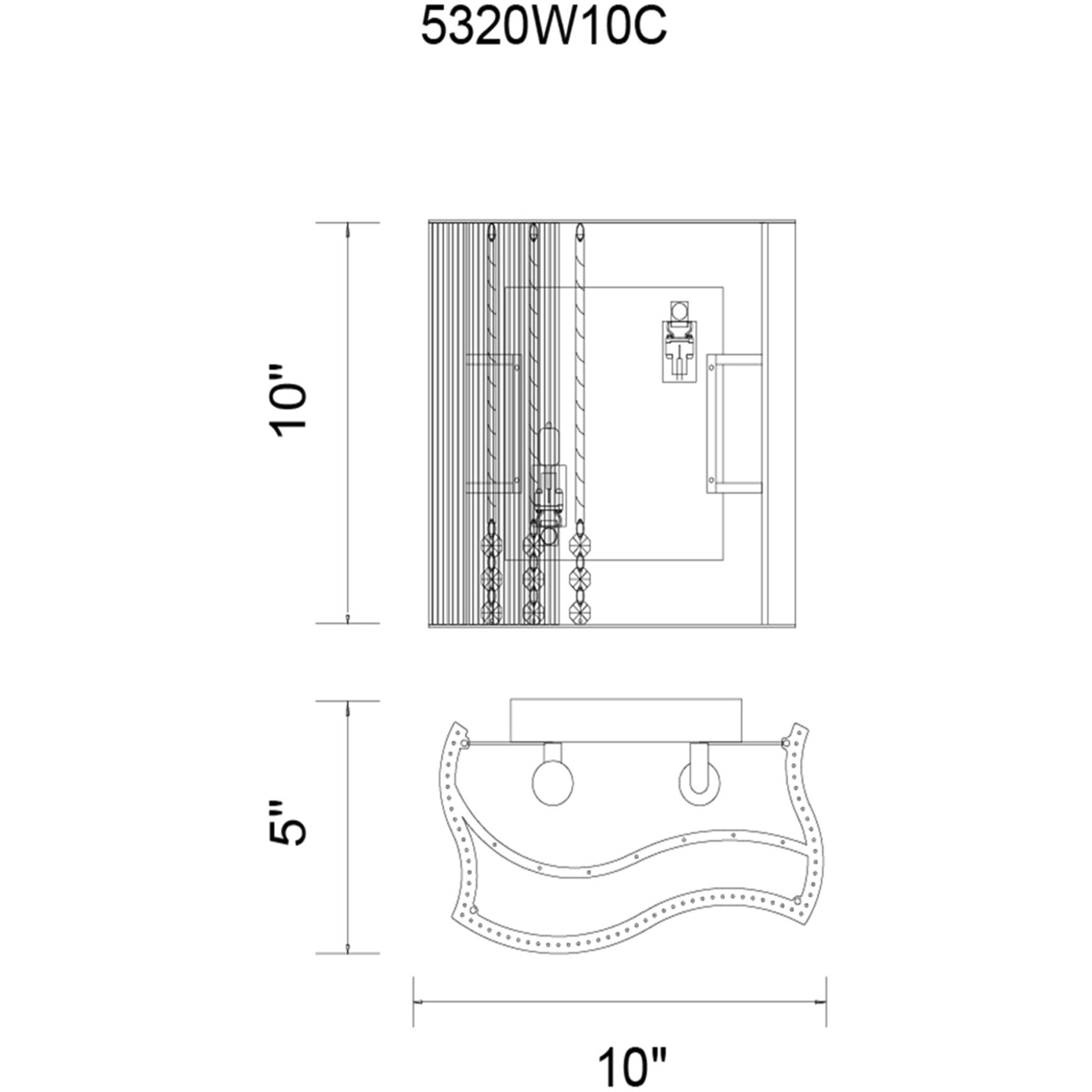 Elsa 2 Light 10 inch Chrome Wall Light