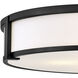 Lowell 3 Light 16 inch Black Indoor Flush Mount Ceiling Light in White