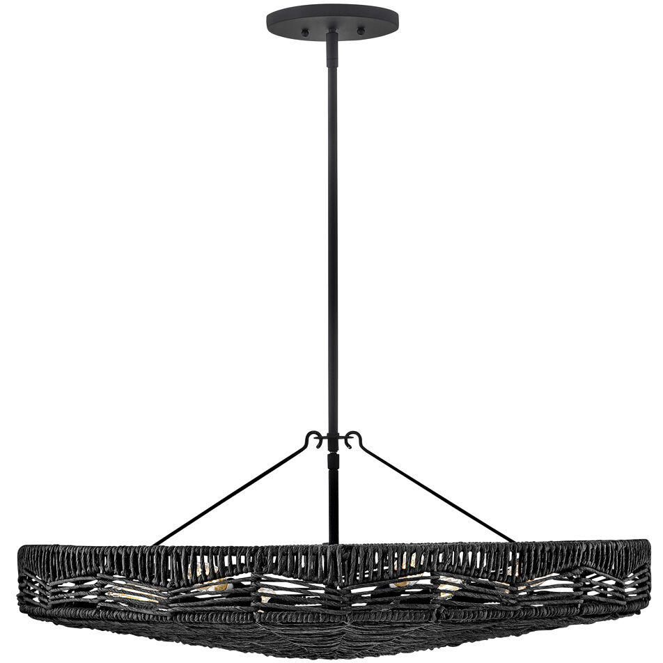 Ophelia 6 Light 30 inch Black Foyer Light Ceiling Light