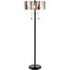 Evelyn 62 inch 60.00 watt Tiffany Bronze Floor Lamp Portable Light