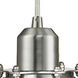 Austere Centri LED 4.5 inch Brushed Satin Nickel Mini Pendant Ceiling Light in Matte White Glass, Silver, Austere