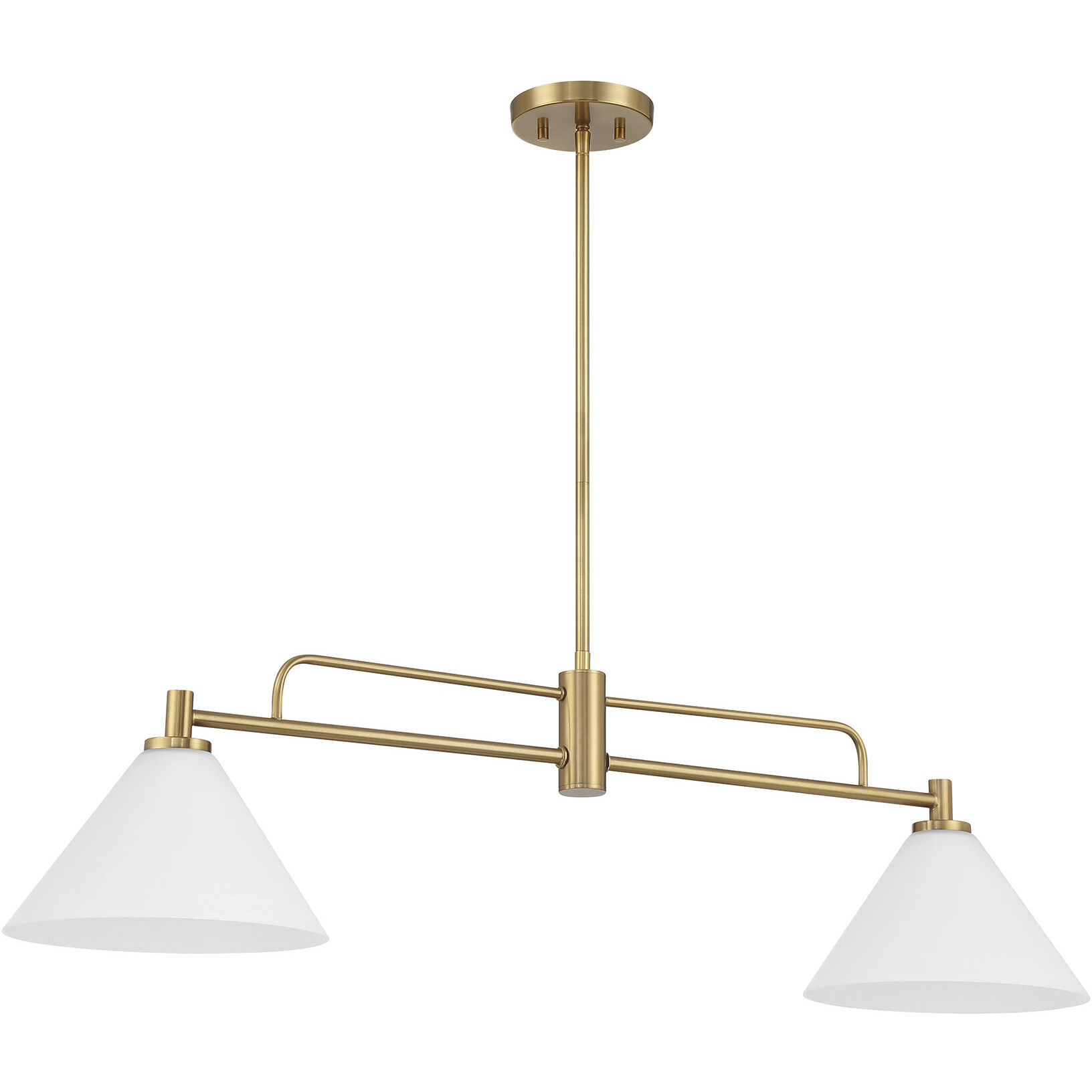 Transitional 2 Light 10 inch Natural Brass Chandelier Ceiling Light