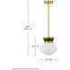 Lucy 1 Light 10 inch Black with Lacquered Brass Pendant Ceiling Light