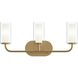 Mack 3 Light 22.25 inch Brushed Gold Vanity Light Wall Light