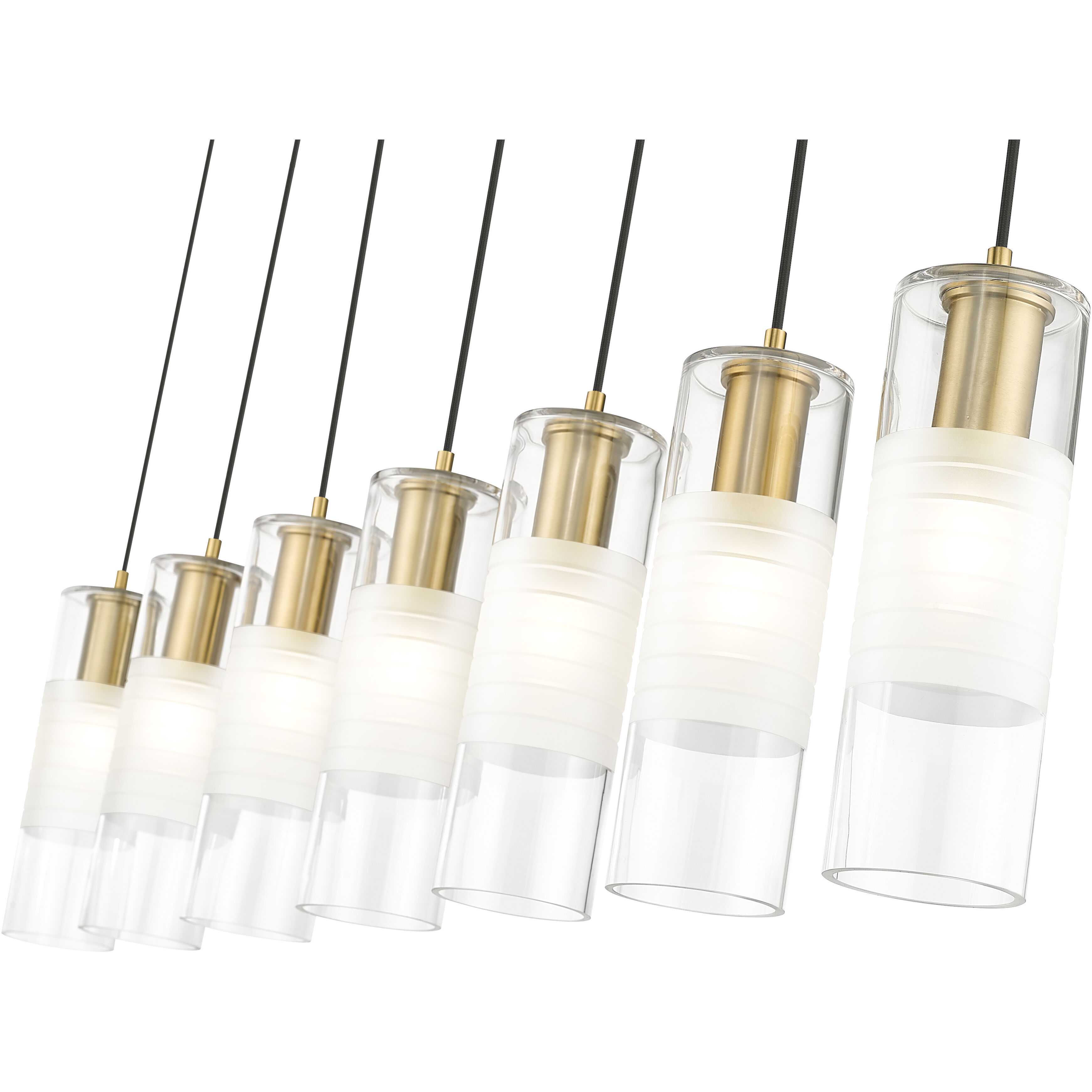 Alton 7 Light 54 inch Modern Gold Linear Chandelier Ceiling Light