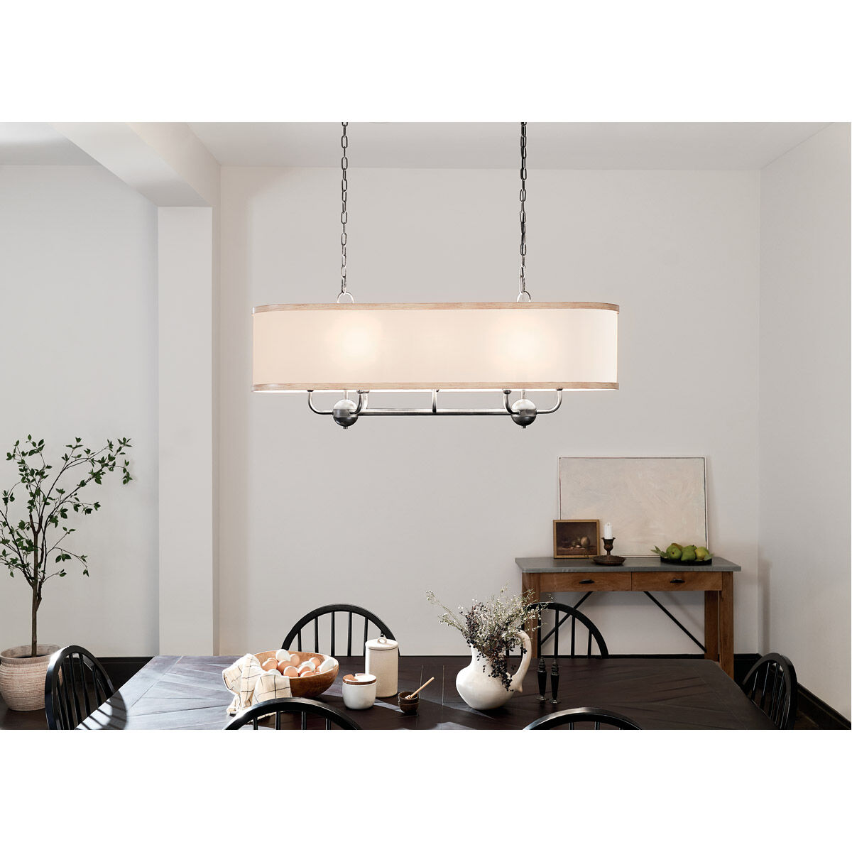 Homestead Heddle 8 Light 13 inch Anvil Iron Chandelier Linear Ceiling Light