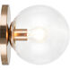 Cosmo Wall Sconce Wall Light in Aged Gold Brass and Clear