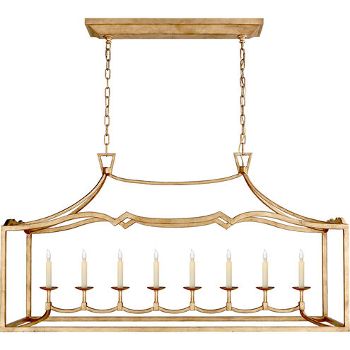 Chapman & Myers Darlana4 8 Light 51.75 inch Gilded Iron Linear Pendant Ceiling Light, Large
