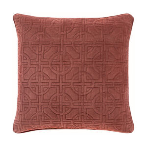 Quilted Cotton Velvet 20 X 20 inch Burgundy Pillow Kit, Square
