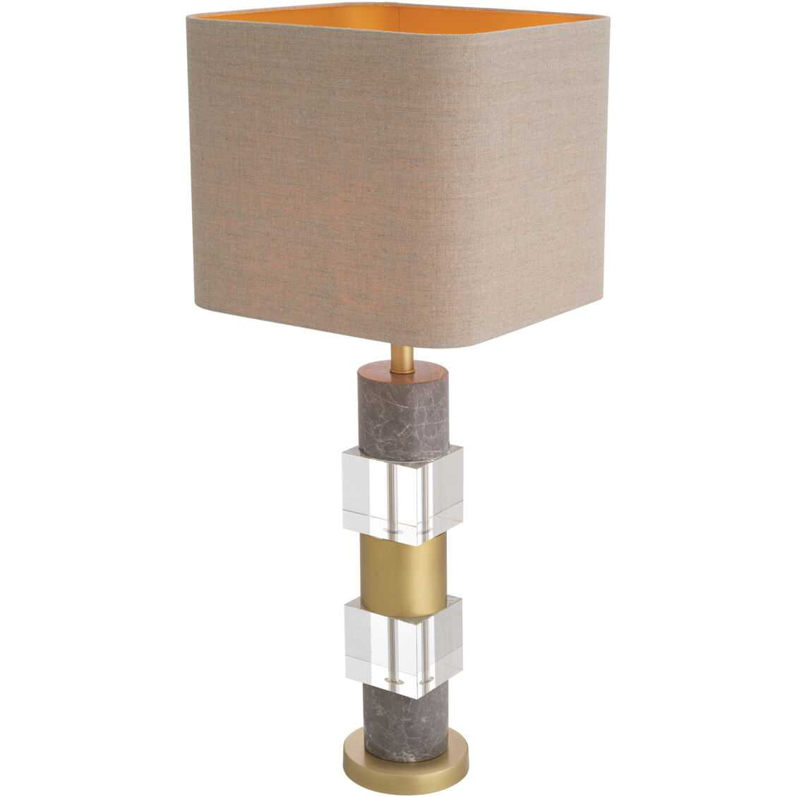 Cullingham 34.25 inch 40 watt Antique Brass Table Lamp Portable Light in Grey Marble with Antique Brass