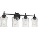 Clarvyn 4 Light 29.25 inch Matte Black Bathroom Vanity Light Wall Light