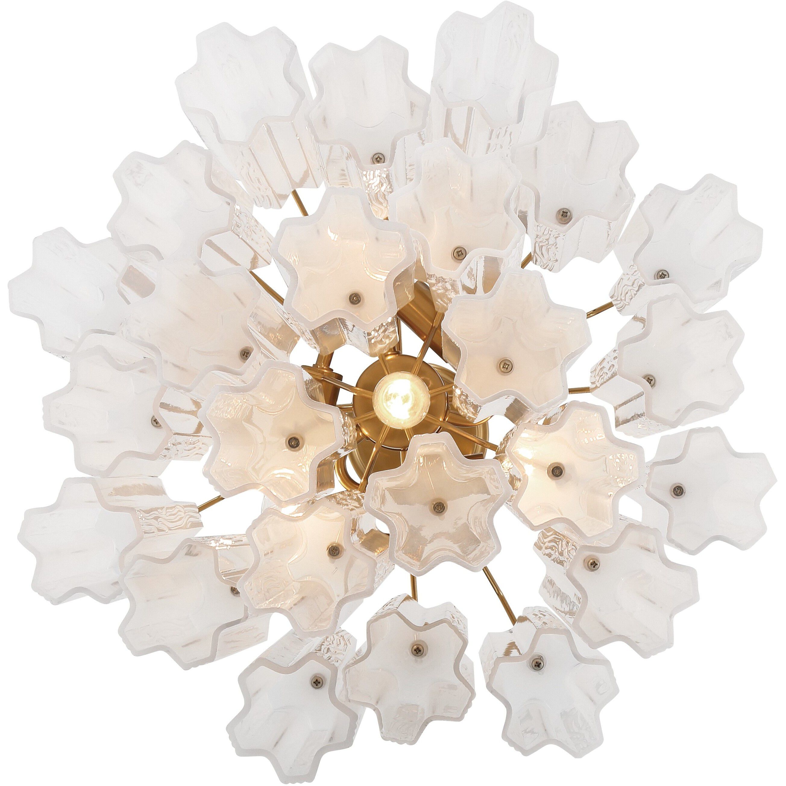 Addis 4 Light 17.75 inch Aged Brass Mini Chandelier Ceiling Light in White