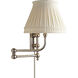 Chapman & Myers Pimlico 25 inch 60.00 watt Polished Nickel Swing Arm Wall Light in Linen Collar