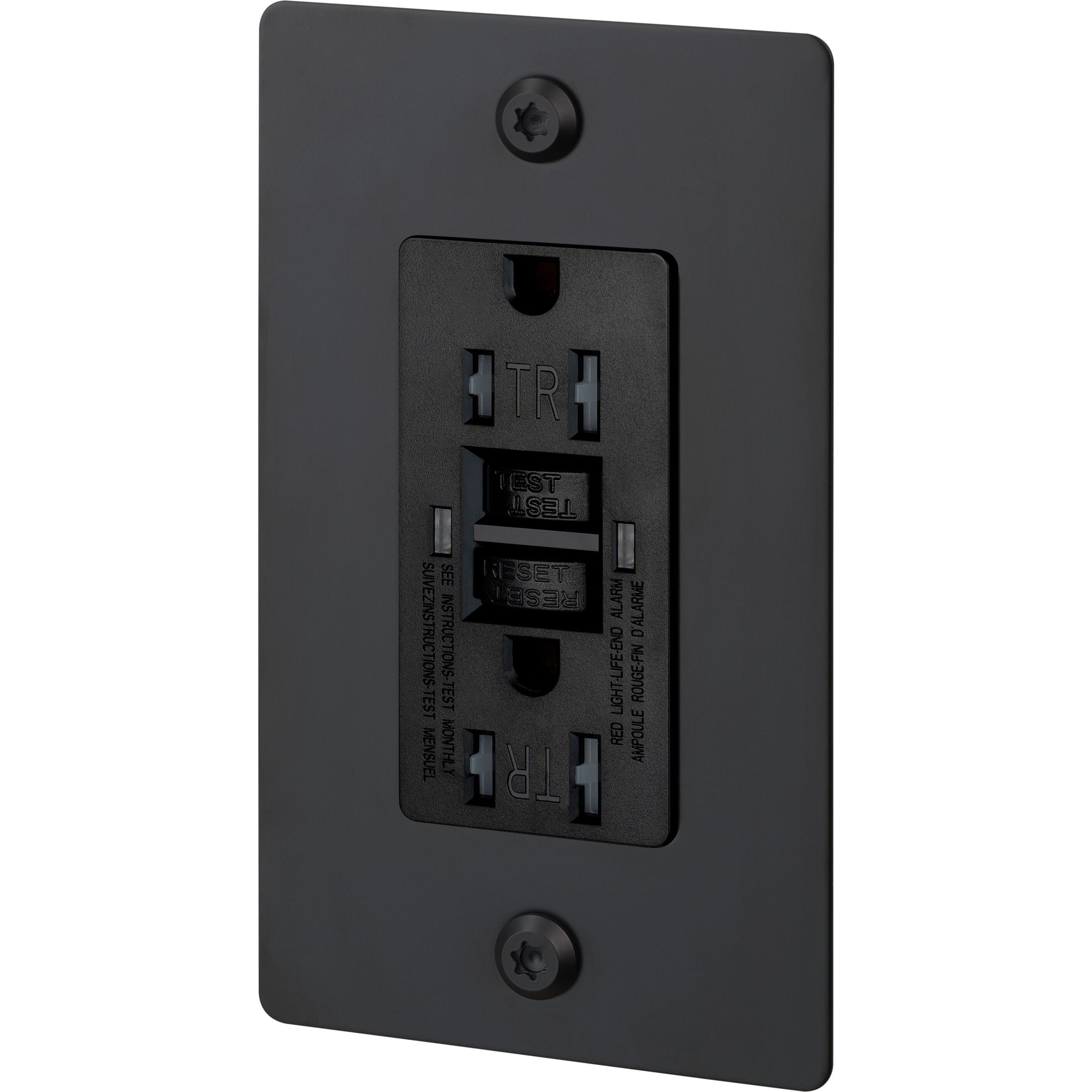1G Duplex 125 Black Outlet, GFCI