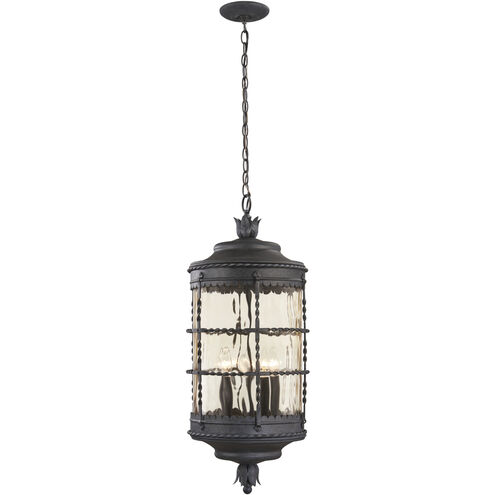 Mallorca 5 Light 13 inch Spanish Iron Outdoor Chain Hung Lantern, Great Outdoors 