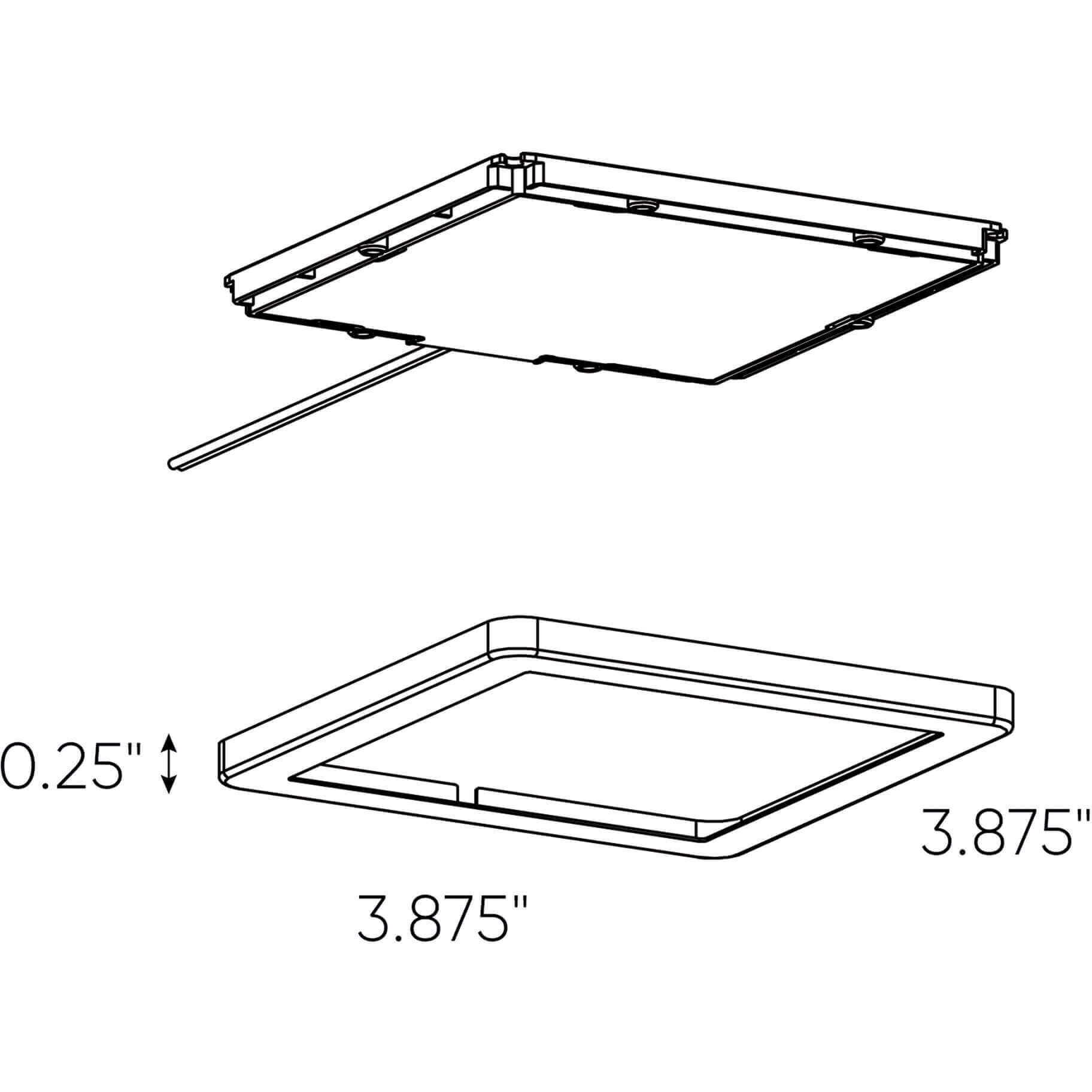 Slim 12V 4 inch Black Puck Light, Square