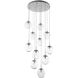 Aster LED LED Classic Silver Chandelier Ceiling Light, Round Multi-Pendant