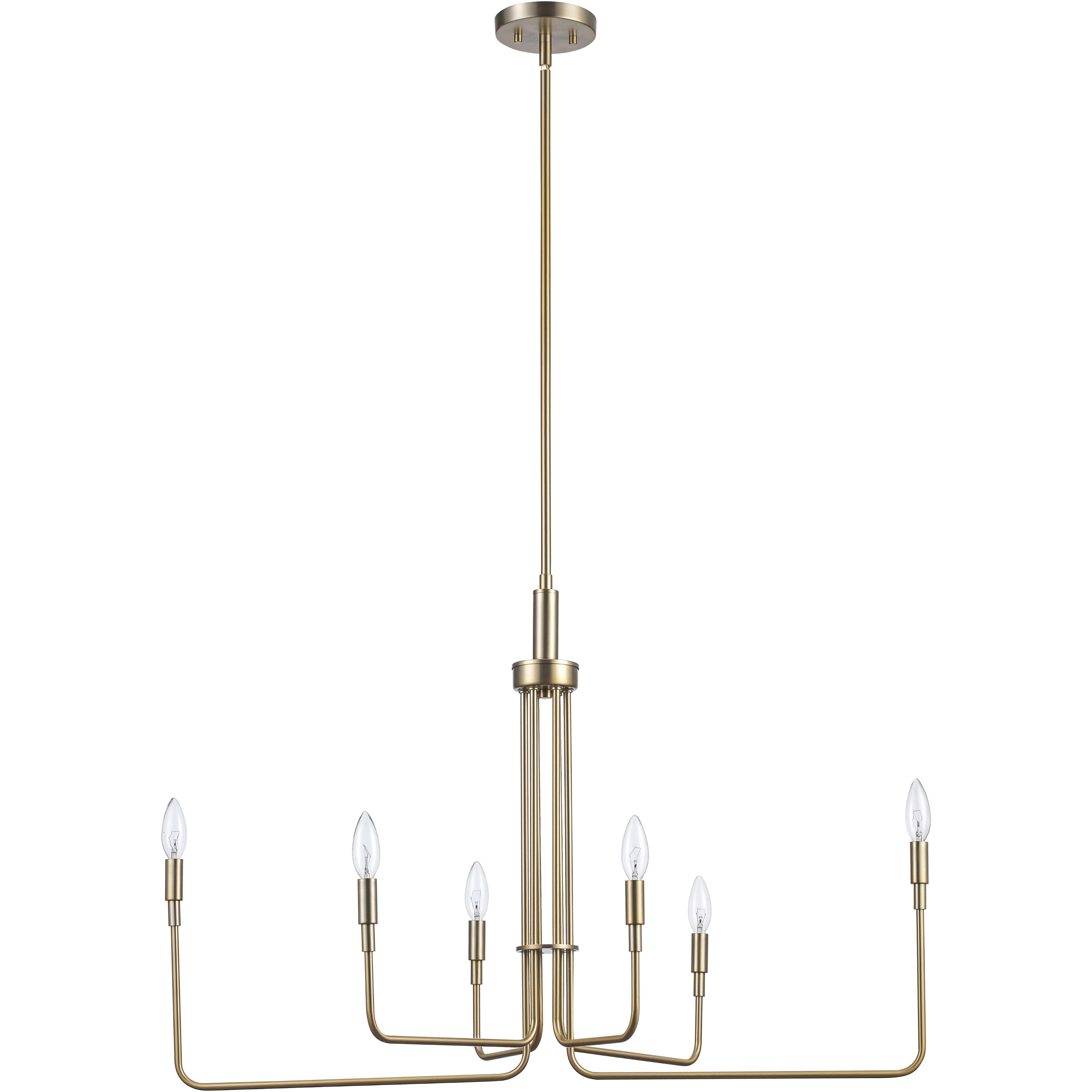 Juniper 6 Light 36 inch Antique Gold Chandelier Ceiling Light