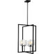 Mitte 4 Light 27 inch Midnight Black Pendant Ceiling Light, Large