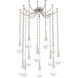 Raindrop LED 13.6 inch Beige Silver Swag Multi-Pendant Ceiling Light in 2700K LED, Oval Chain