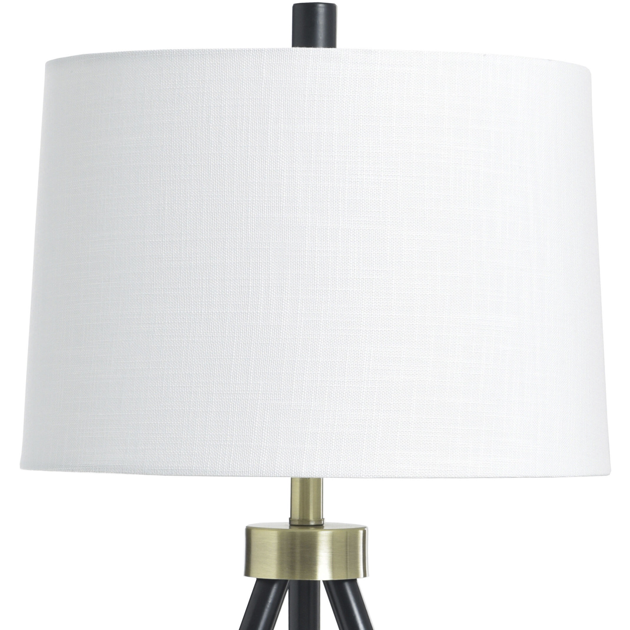 Werth 25.5 inch 60 watt Werth Gold and Black and White Table Lamp Portable Light
