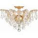 Filmore 5 Light 19 inch Antique Gold Semi Flush Ceiling Light in Clear Hand Cut
