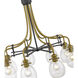 Kraken 8 Light 28 inch Matte Black and Olde Brass Chandelier Ceiling Light
