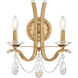 Vesca 2 Light 9 inch French Gold Wall Sconce Wall Light in Heritage