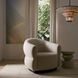 Alexandra Oatmeal and Dark Walnut Swivel Chair