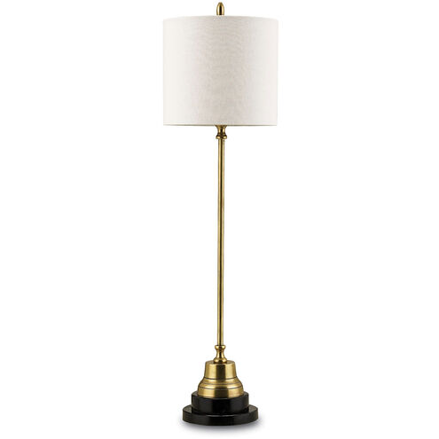 Messenger 26 inch 60 watt Vintage Brass/Black Table Lamp Portable Light