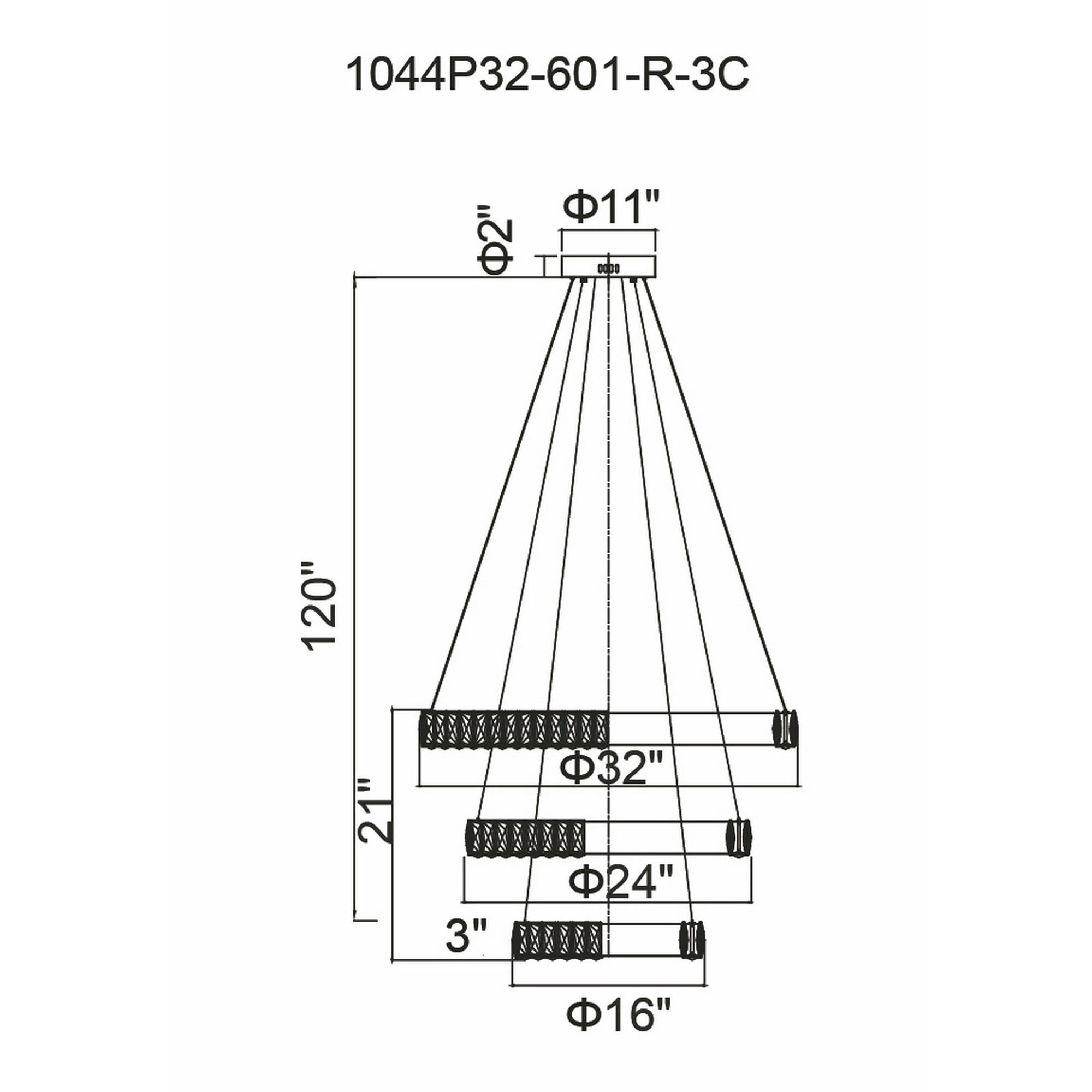 Madeline LED 32 inch Chrome Down Chandelier Ceiling Light