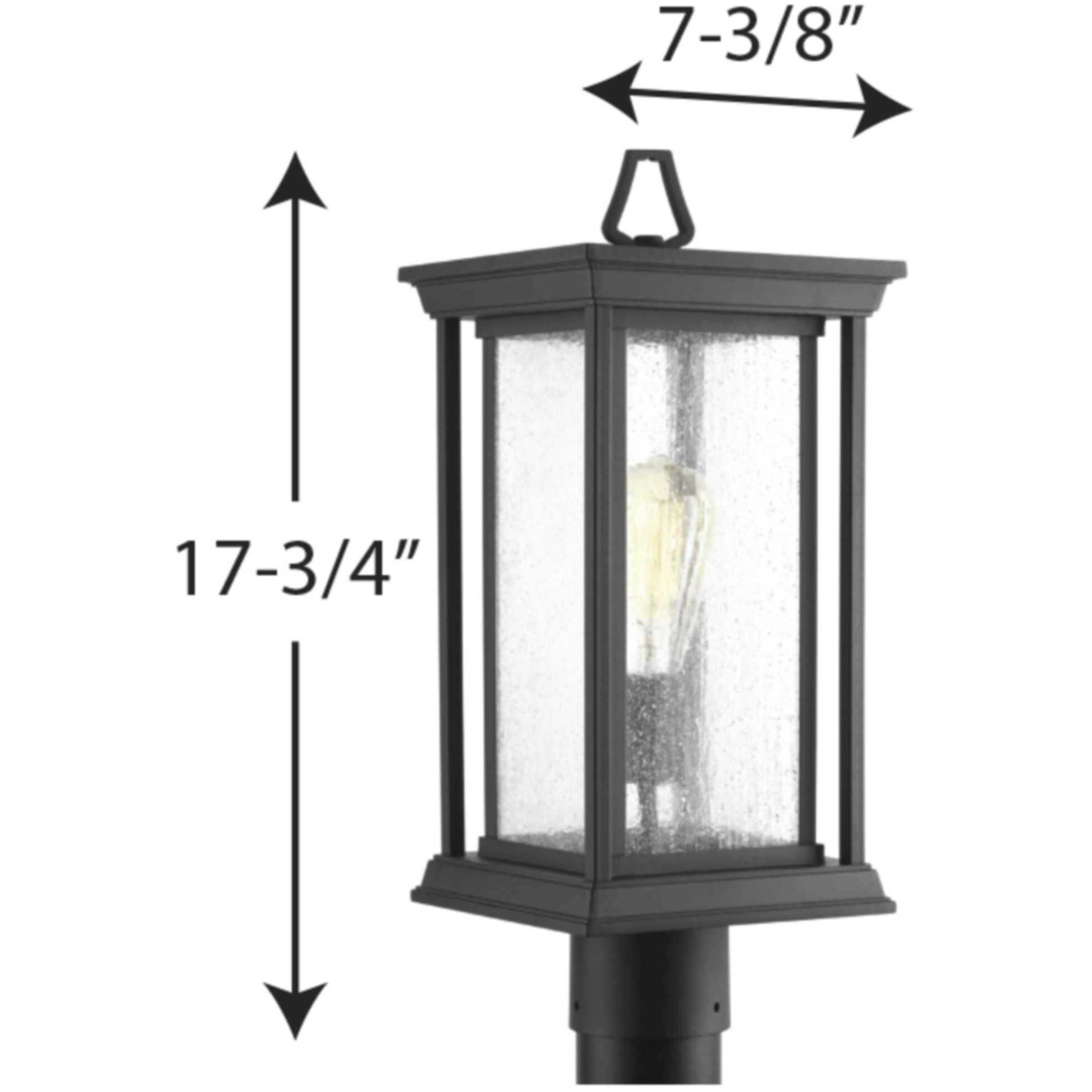 Endicott 1 Light 17.75 inch Textured Black Outdoor Post Lantern