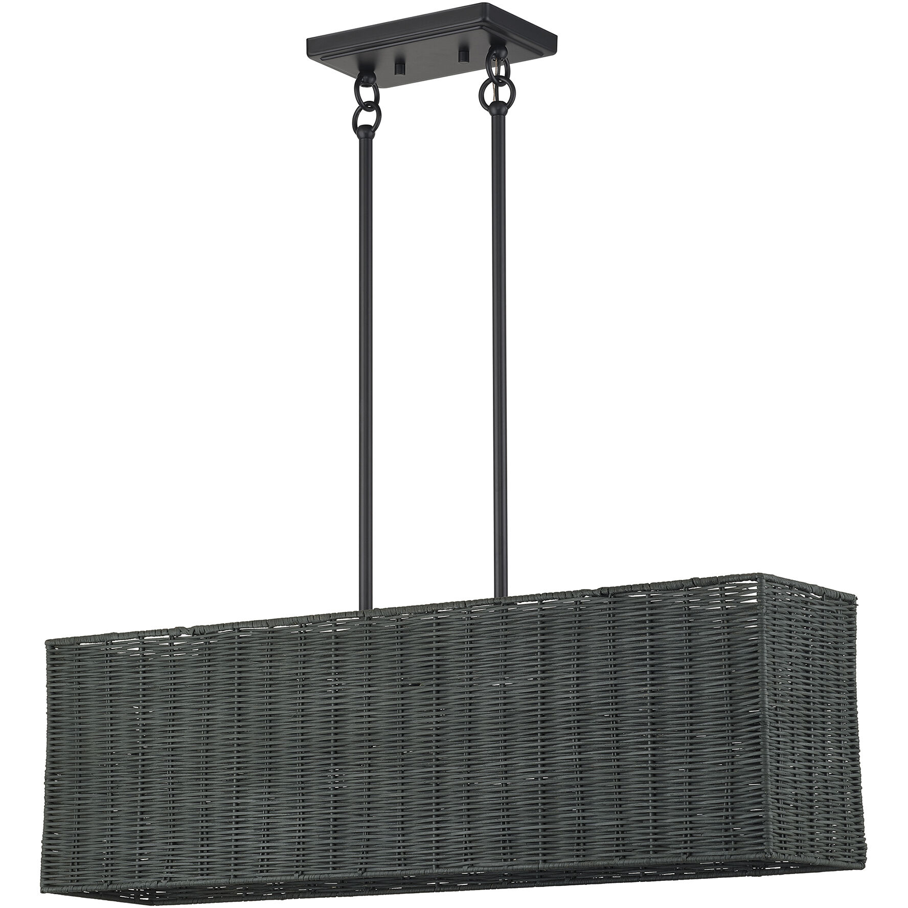 Weavington 3 Light 30 inch Black Linear Chandelier Ceiling Light, Medium