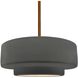 Radiance 1 Light 14.5 inch Gloss Grey and Brushed Brass Pendant Ceiling Light