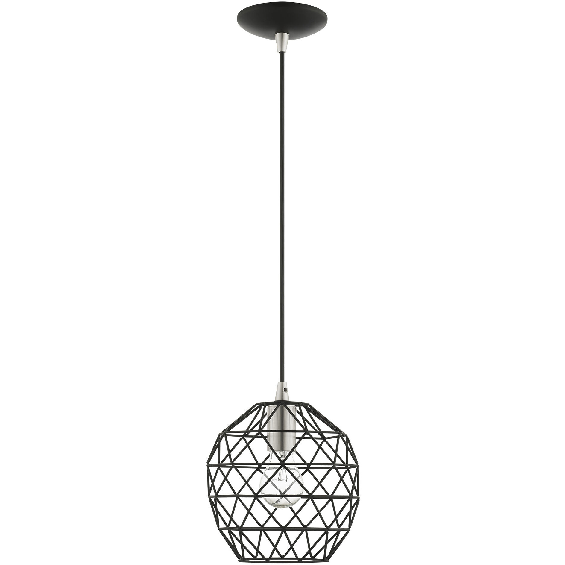 Geometrix 1 Light 8 inch Black Pendant Ceiling Light