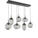 Cosmos LED LED 50.3 inch Matte Black Linear Pendant Ceiling Light in 3000K LED, Geo Inner - Smoke Outer, Multi-Port