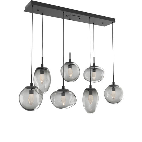 Cosmos LED LED 50.3 inch Matte Black Linear Pendant Ceiling Light in 3000K LED, Geo Inner - Smoke Outer, Multi-Port