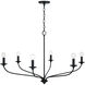 Dolan 6 Light 39.75 inch Matte Black Chandelier Ceiling Light