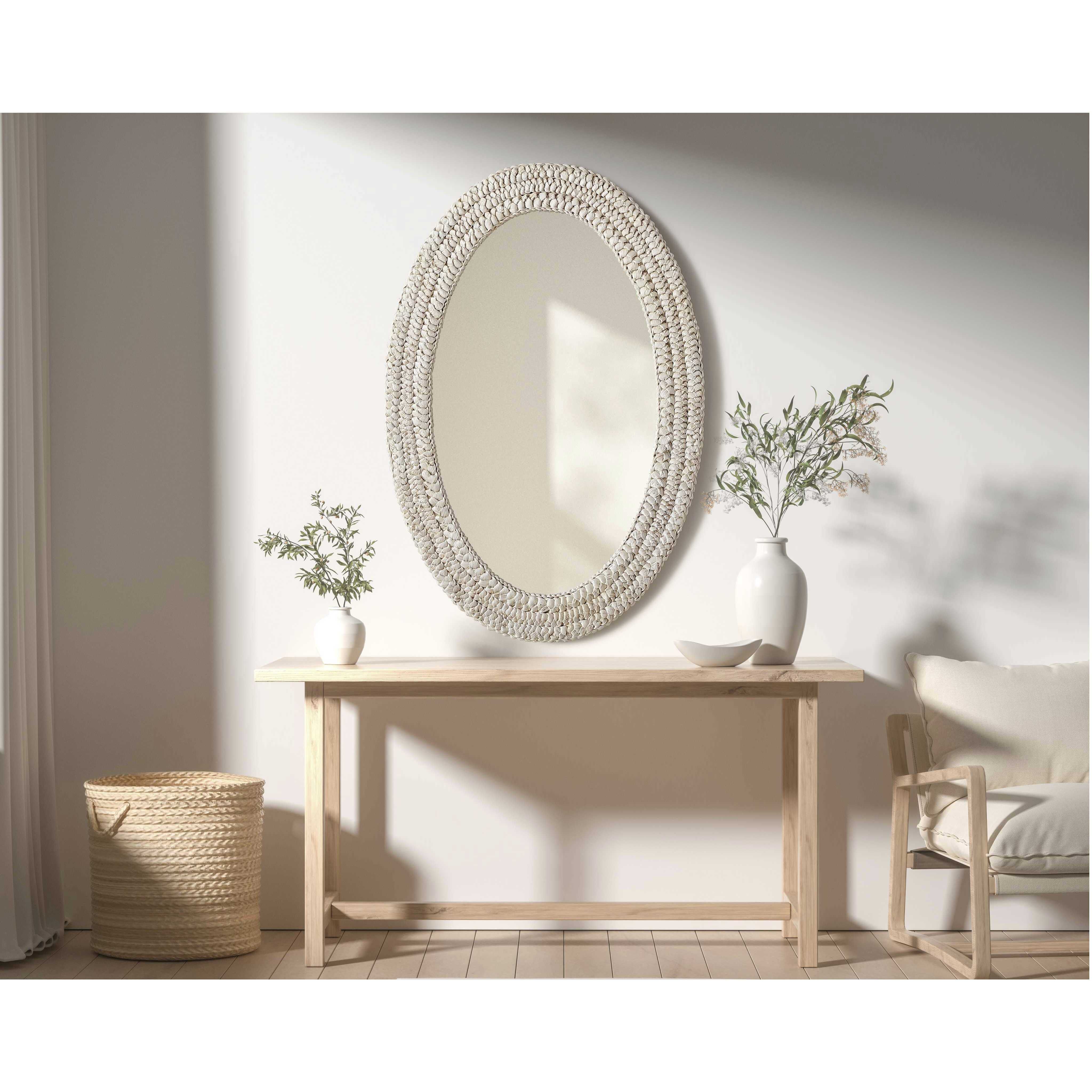 Marlowe 36 X 24 inch Linen White Mirror